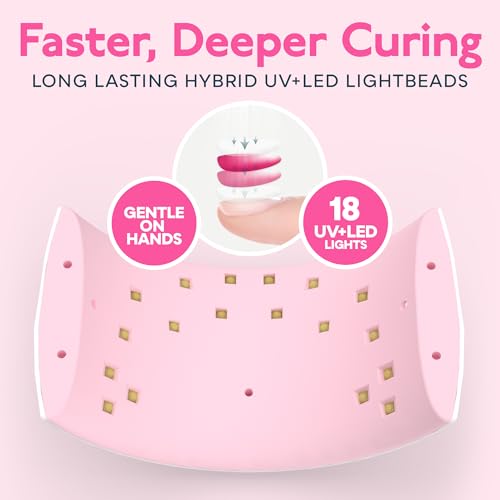 SUNUV UV LED Nail Lamp, Nail Dryer for Gel Polish UV Light for Nails with Sensor 2 Timers SUN9C Pink Gift for Women Girls