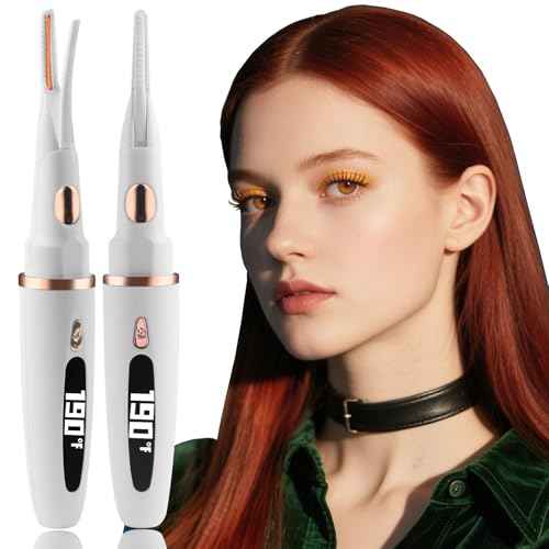 Heated Eyelash Curlers - 2 in 1 Clip- Type Electric lash Curler Best Seller 5S Heating Eyelash Curler LED Display 3 Temp Settings for Makeup Tools USB Rechargeable Natural Curling-Black