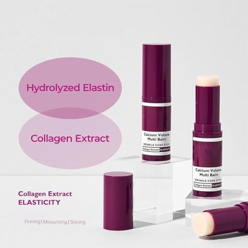 EELHOE Calcium Multi Balm Stick, Anti Wrinkle Calcium Collagen Balm for Firming, Lifting & Hydrating Skin, Korean Skincare Stick for Eyes, Neck & Face, Reduces Sagging & Fine Lines