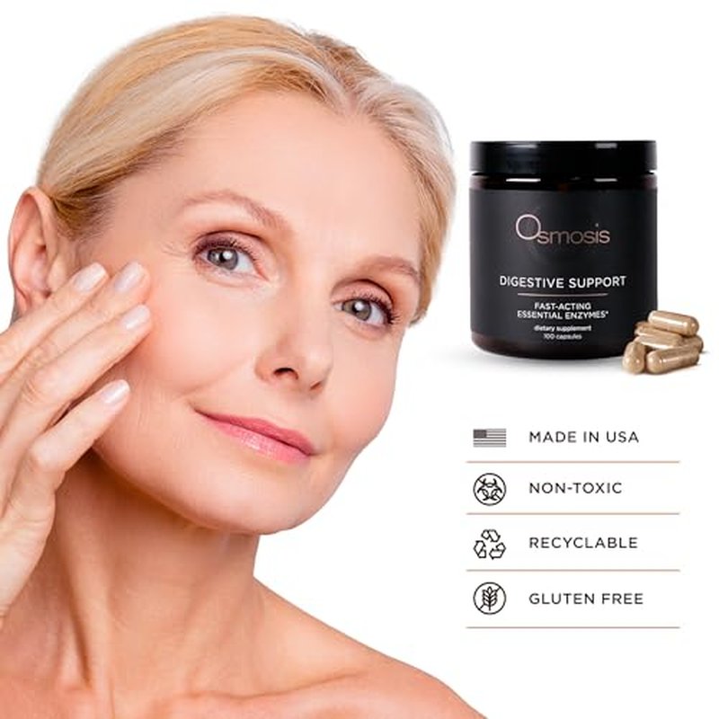 OSMOSIS Skincare Digestive Support Enzyme Supplement, 100 Count