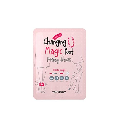 TONYMOLY Changing U Magic Foot Peeling Shoes ? Exfoliating Foot Mask with AHA & Watermelon Extract for Dry, Cracked Heels & Callus Removal, Baby Soft Feet Spa Treatment, 1 Pair
