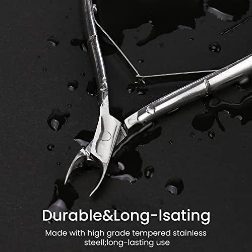 Cuticle Trimmer Cuticle Nippers,Professional Stainless Steel Cuticle Cutter Cuticle Clippers Cuticle Remover,Pedicure Manicure Tools for Fingernails and Toenails(Silver)