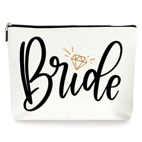 Bride Makeup Bag, Bride Essentials for Wedding Day, Bride Emergency Kit for Wedding Day, Engaged Gifts for Her, Wedding Gifts for Women, Makeup Bag Cosmetic Bag Travel Pouch Gift. (091)