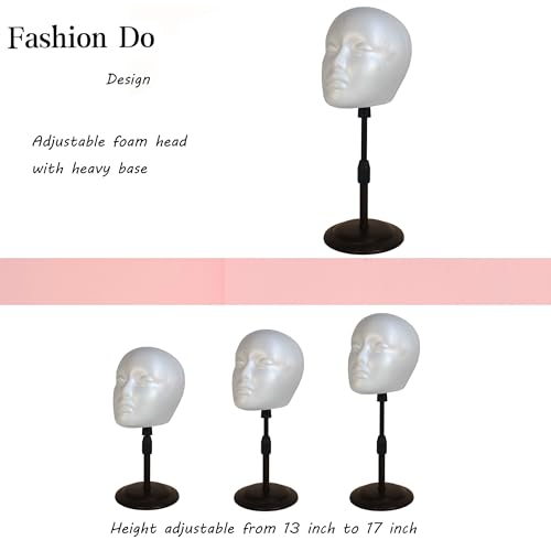 2 PACKS Adjustable wig or hat styrofoam mannequin head holder stand (13¡±to 17¡±)