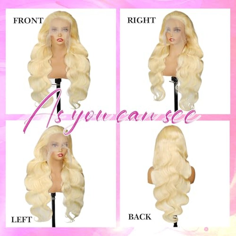 613 Lace Front Wig Human Hair Blonde Wig Human Hair 13x6 Transparent Lace Front Wigs 20 Inch 200 Density 613 HD Lace Frontal Wigs Pre Plucked with Baby hair