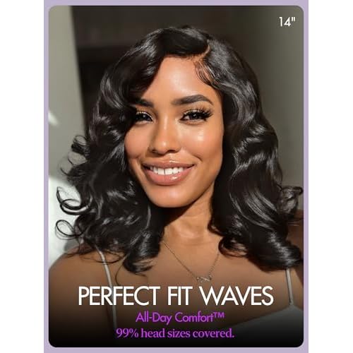 LUVME HAIR 100% Human Hair Wigs Loose Wave Glueless Lace Front 12 Inches, Pre Cut Plucked Hd Lace Short Wig Ready To Go Natural Color Straight Bleached Knots Side Part Black Wigs