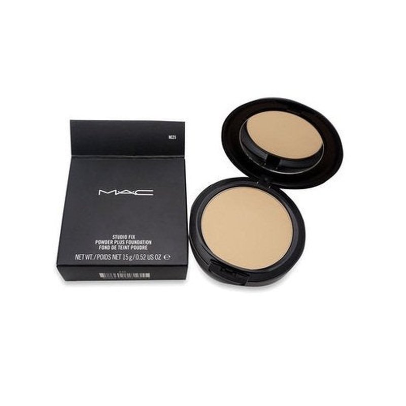MAC Studio Fix Powder Plus Foundation NC25 - Lightweight Matte Finish, 0.52 OZ