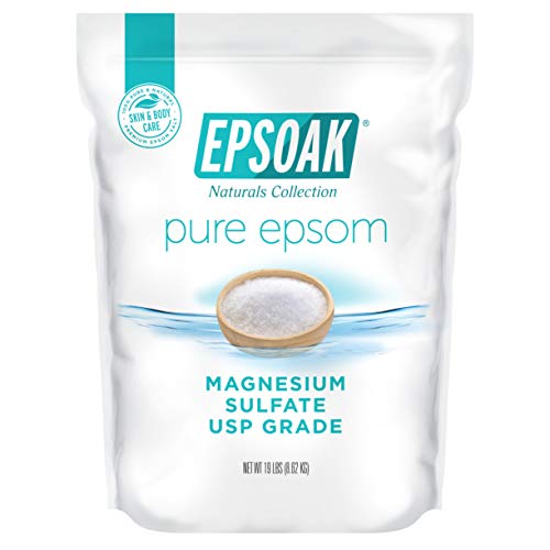 Epsoak Epsom Salt 19 lb. Magnesium Sulfate USP, Resealable Epsom Salt Bulk Bags Unscented, Made in The USA, Cruelty-Free Certified
