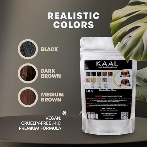KAAL Hair Fiber Refill Pack (3.53 oz, Black) for Thinning Hair - Concealing Powder for Men and Women Experiencing Hair Loss