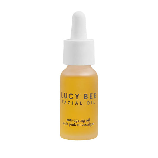 Lucy Bee Face Oil, Certified Organic, Antioxidant Rich Facial Oil, Pink Microalgae, Vitamin E & Squalane, Lightweight & Luxurious, Dermatologist Approved, Cruelty Free & Vegan, 0.6fl oz
