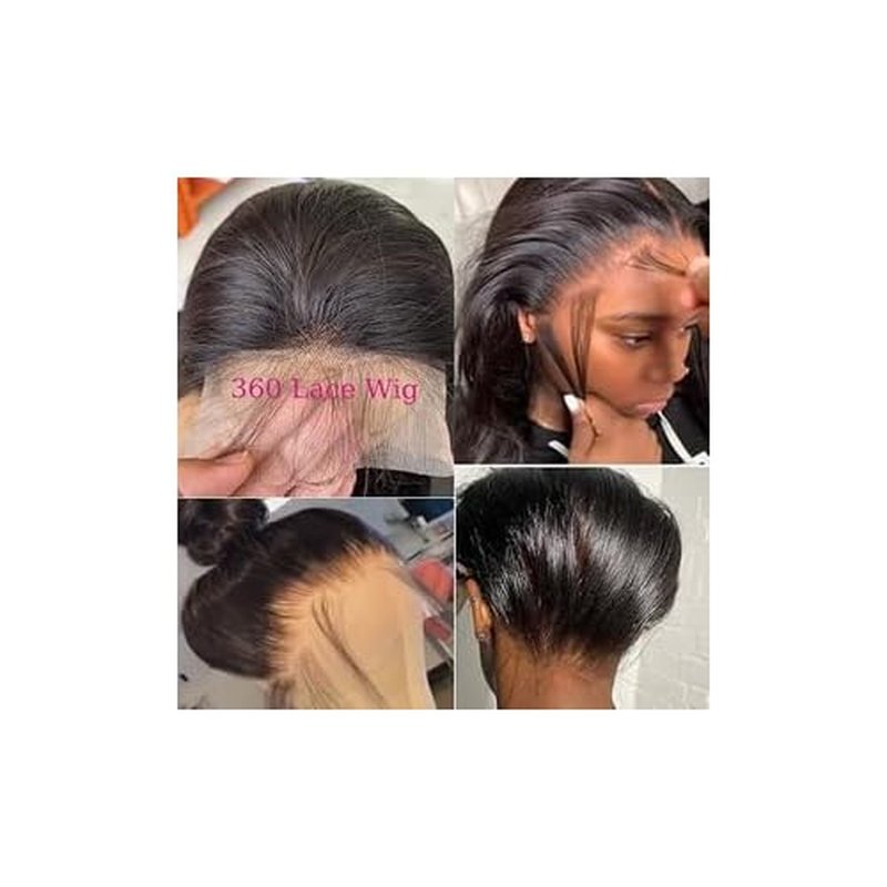 360 Body Wave Full Lace Front Wigs Human Hair Pre Plucked With Baby Hair 200 Density 360 HD Transparent Lace Front Wigs For Black Women Natural Color 24 inch
