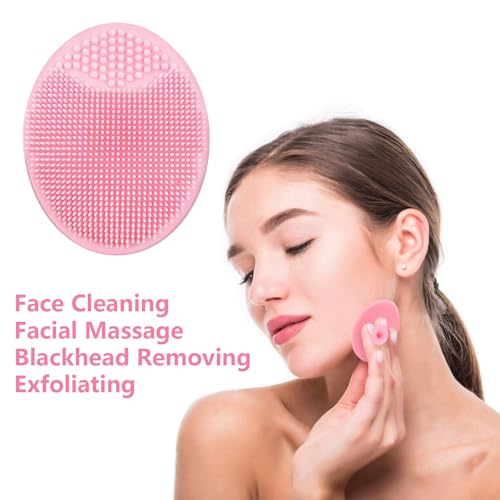 MCIGICM 20PCS Face Scrubber,Silicone Facial Cleansing Brush Face Exfoliator Pads Face Scrub Brush for Skin Facial Scrubber Facial Cleanser Brush