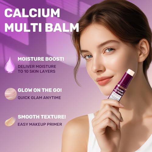 3pcs Calcium Multi Balm,Calcium Volume Multi Balm,Korean Collagen Moisturing Stick, Wrinkle Core Stick,Anti-aging, Hydrating, Almond & Vitamin E for Lip Balm Eye Cream Neck