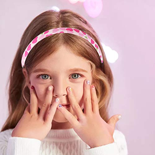 Fishdown 10 Pcs Plain Fabric Headbands for Girls Thin Hair bands for Kids Toddler Plastic Headband with Cloth Headband Covered with Printed Cotton Fabric for Teen Girls Women