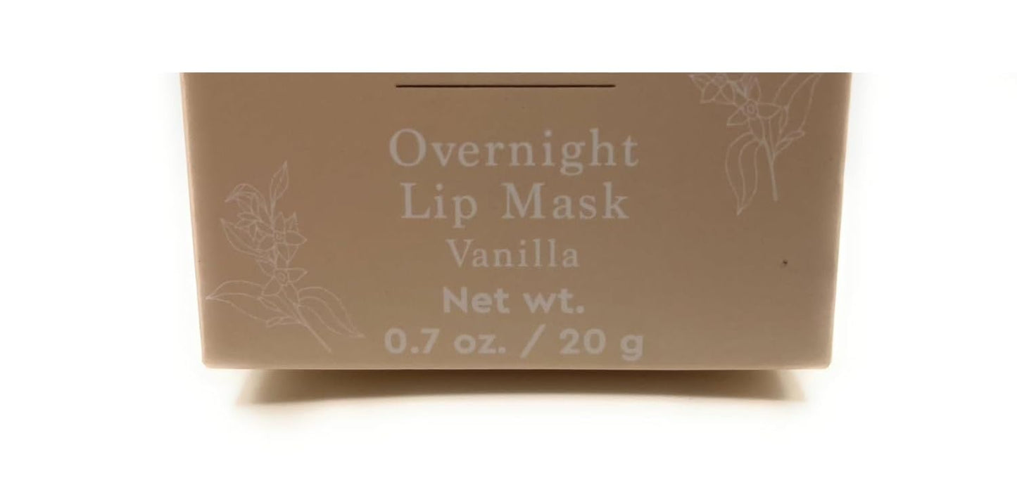 Hydrating Sleeping Lip Mask for Overnight Moisture Vanilla Flavor with Vitamin C, Coconut Oil, Shea Butter, Lacura 0.7oz/20g – Pack of 1
