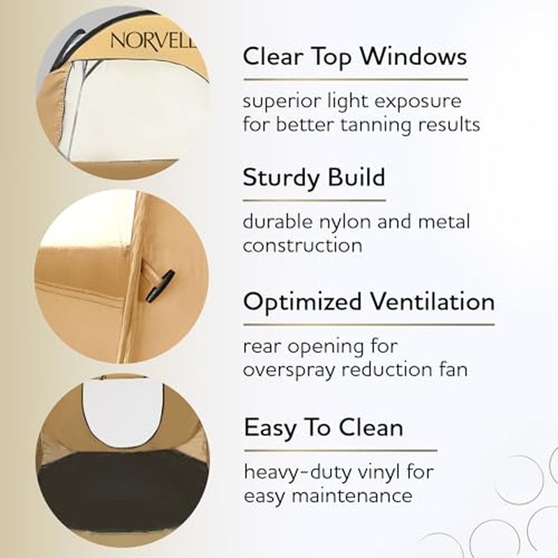 Norvell XL Portable Spray Tan Tent ? Extra Large Pop Up Booth for Professional Sunless Tanning, Mobile Spray Changing Room with Carry Bag & Easy Clean Floor for Self Spray Tan Application