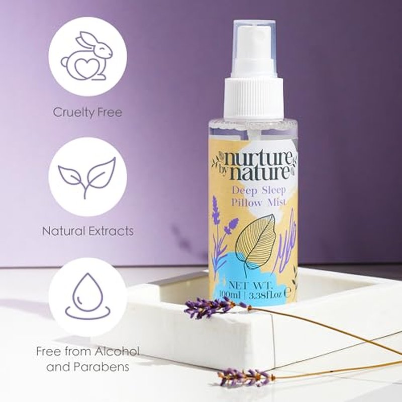 Nurture by Nature RELAX & CALM Spa Kit - Birthday Gifts for Women - Spa Gift Baskets For Women, 6-in-1 Self Care Kit, Bath Sets Gift - Lavender Pillow Mist, Bath Salts, Body Scrub, Bath Bomb
