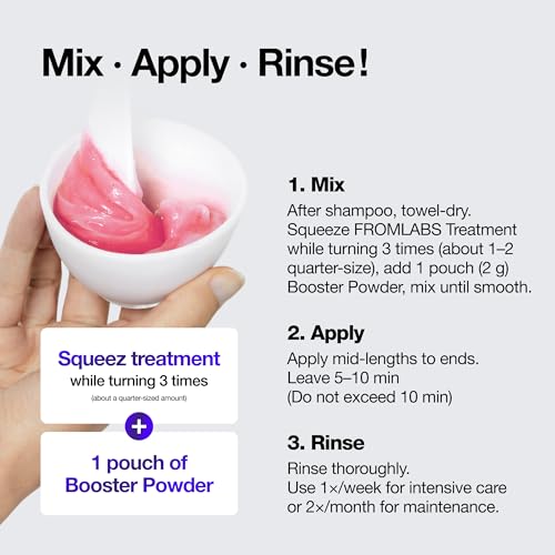 FROMLABS Hair Repair Duo ? Protein Capsule Hair Repair Treatment (6.76 fl oz) + Intensive Keratin Booster Powder (8 Pack) | 3?Minute At?Home Keratin Mask, Deep Repair for Damaged, Color?Treated Hair