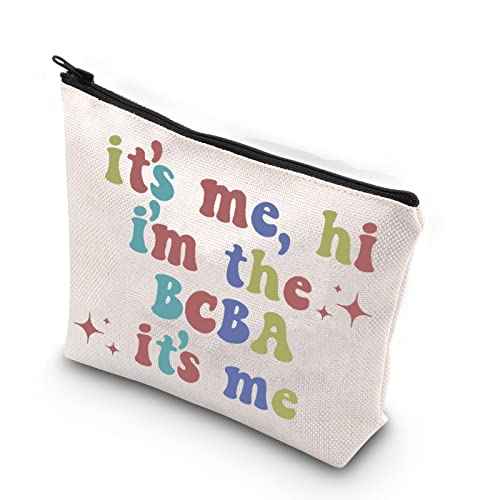 TSOTMO BCBA Zipper Makeup Bag It's Me, Hi I'm The BCBA It's Me Bag Applied Behavior Behavioral Therapist (BCBA)