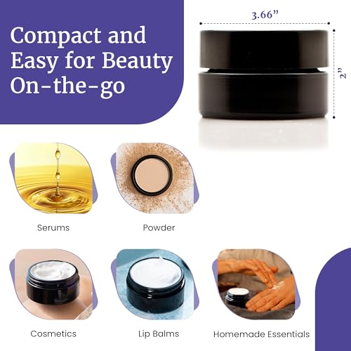 Infinity Jars 200 Ml(6.76fl OZ) Glass Lotion Container with Lid, Refillable UV Cosmetic Jar for Creams, DIY, Travel, Body Butter | Small Wide Mouth Empty Lotion Jar, Airtight Cosmetic Container Pack 3