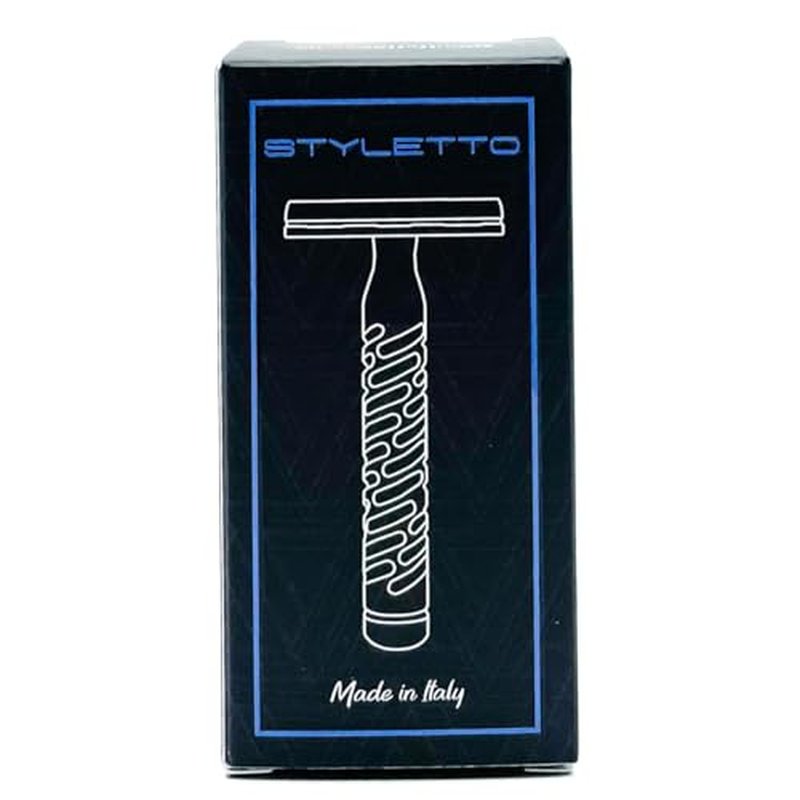 The Goodfellas' Smile, The Styletto Shadow V2 (Blue) Aluminum Double Edge Safety Razor, Uniquely Engineered Neutral Blade Gap Makes Shaving Easier, Closer and Smoother - Made in Italy