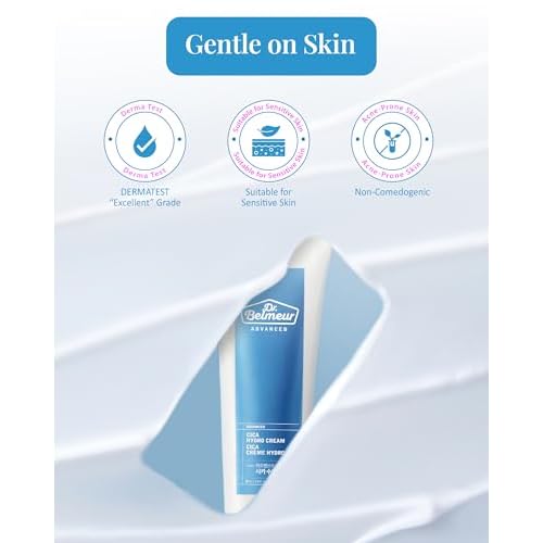 DR. BELMEUR Advanced Cica Hydro Cream Special Set (2fl oz*2, Pack of 2) - Soothing, Barrier-Strengthening Face Moisturizer for Sensitive Skin. Korean Skin Care. Centella Asiatica
