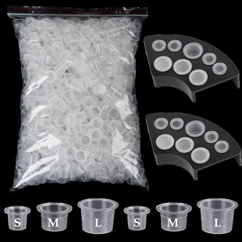 302Pcs Tattoo Ink Caps Holders Set, Urknall 300pcs Tattoo Caps and 2pcs Ink Cups Holders Mixed Size 100 Small 100 Medium 100 Large for Tattoos Ink Tattooing Suppies