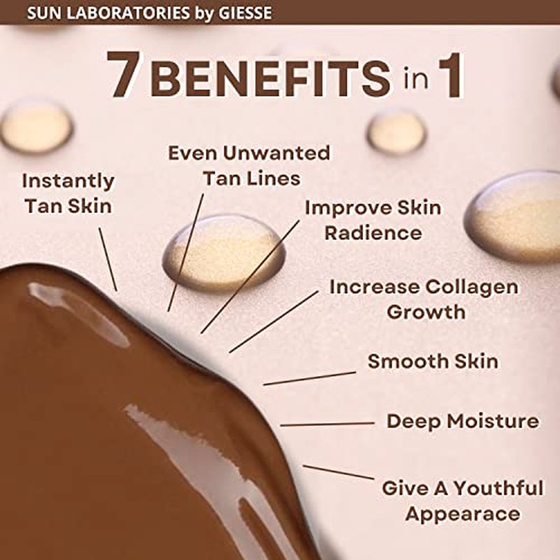 Sun Laboratoreis By Giesee Ultra Dark Self Tanner Lotion 32 oz With Tanning Mitt - Extra Dark Self Tanner, Self Tanning Lotion, Sunless Tanner, Travel Self Tanner, Natural Organic, Self Tanning Mitt