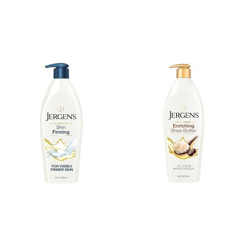Jergens Skin Firming Body Lotion for Dry to Extra Dry Skin & Hand and Body Lotion, Pure Shea Butter Deep Conditioning Body Moisturizer, Dermatologist Tested, 26.5 oz