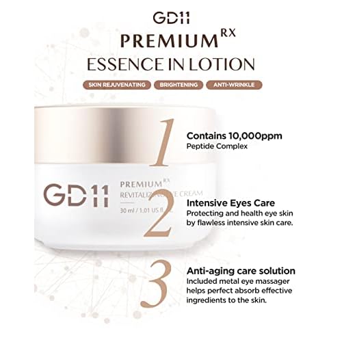 GD11 Premium RX Revitalizing Eye Cream with Metal Massager | Anti-Aging & Anti-Wrinkle Cream That Firms and Lifts the Eye Area with Exosomes, Stem Cell Conditioned Media & Shea Butter 1.01 oz.