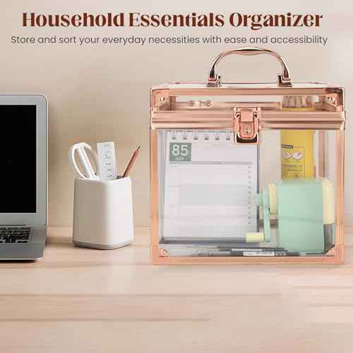 Crown Box, Clear Makeup Case,Cosmetic Organizer, Large Capacity Transparent Acrylic Artists Display Case for Vanity,Bathroom Counter or Dresser