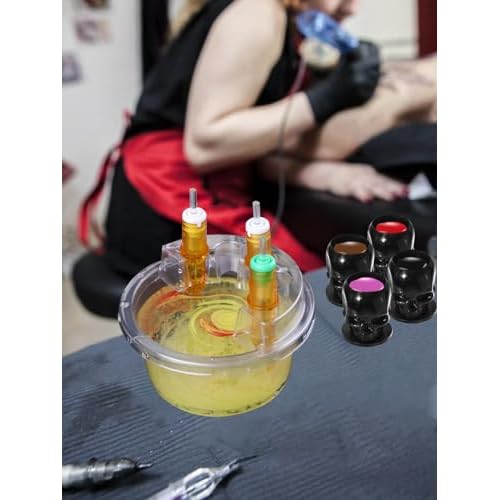 HOINCO 40PCS Hive Cups Disposable Tattoo Cartridge Cup Holder,Tattoo One Piece Needle Placement Rack Cleaning Cup Transparent Plastic Cartridge Supplies