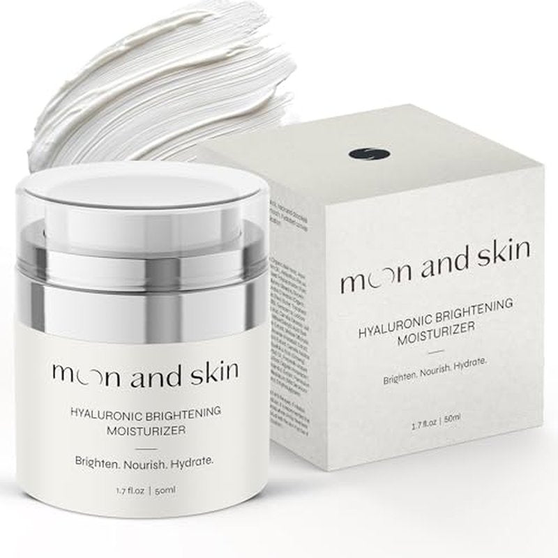 Hyaluronic Brightening Moisturizer ? Kojic Acid Cream for Face, Neck & Eyes, Day & Night ? Lightweight, Acne-Safe, Anti-Aging, Hydrating & Plumping - Airless Pump, Fresh Feel, 1.7 fl oz