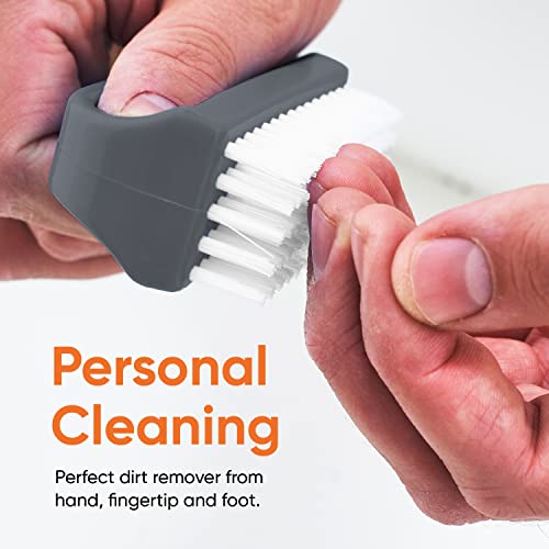 Superio Stiff Nail Brush with Handle 3 Pack Fingernail Scrub Cleaning Brushes for Toes and Nails, All-Purpose Cleaning Brush for Home, Kitchen, Work