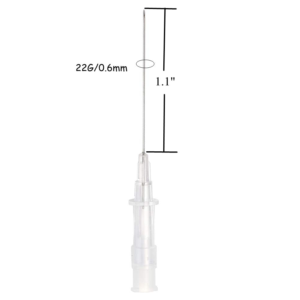 Piercing Needles,20PCS 22G IV Catheter Needles 22 Gauge Disposable Stainless Steel Hollow Body Piercing Needles for Ear Nose Belly Navel Nipple Piercing(22G) (22G)