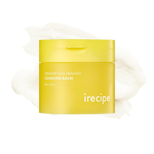 IRECIPE Ceramide Yuja Makeup Cleansing Balm with Travel Size | Deep Cleansing All-in-One Korean Face Cleanser, Makeup Remover, Zero Irritation, Blackheads Remover, Clean Beauty, Vegan (135g / 4.76oz)