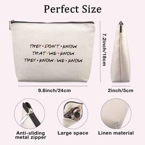 Friends TV Show Gifts Cosmetic Bag, Funny Gifts Friends TV Show Merchandise Birthday Friendship Gifts for Women Friends Fans Sister Bestie Best Friends Gifts Funny Makeup Bag
