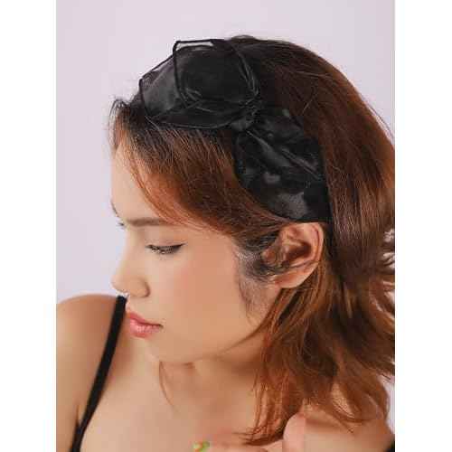 Sacina Black Bow Headbands for Women, Gothic Hair 80s Accessories, Gothic Costume Accessories