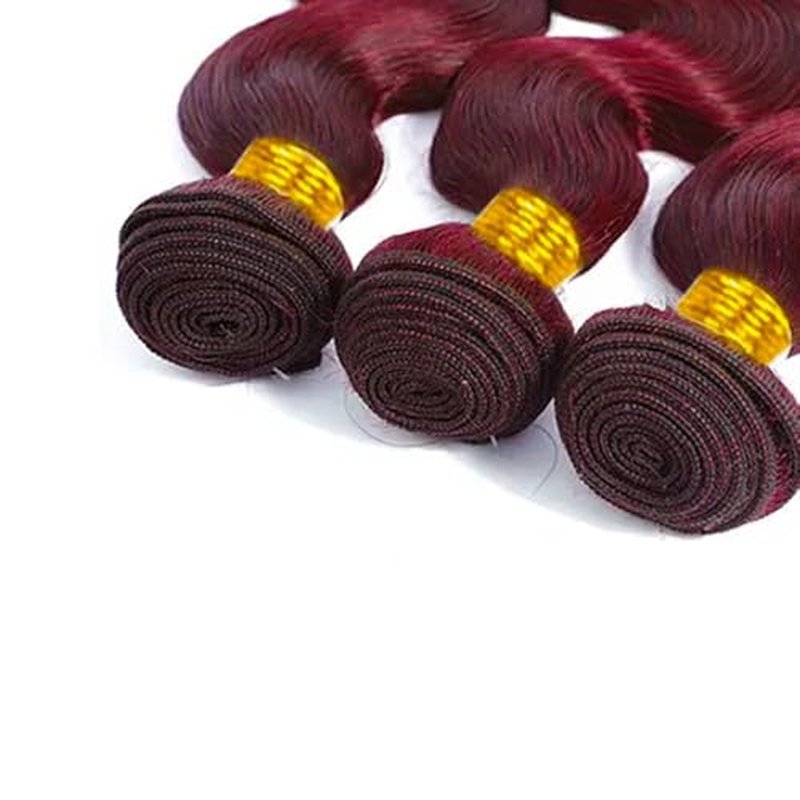 99j Human Hair Bundles Burgundy Body Wave Bundle Unprocessed Brazilian Virgin Human Hair Extensions Burgundy Bundles 26 28 30 Inch