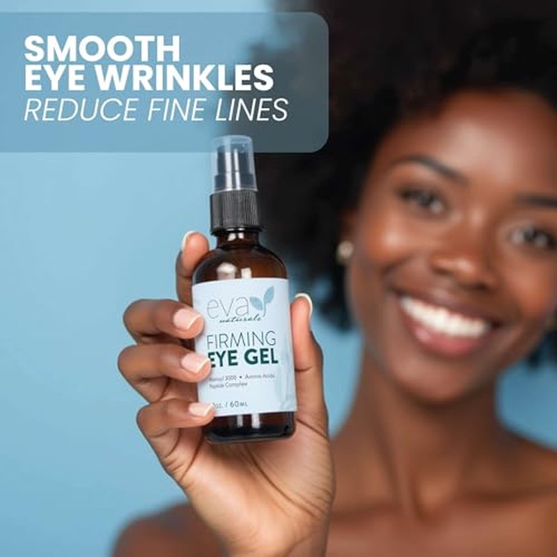 Eva Naturals Eye Gel for Dark Circles, Bags & Puffiness ? Anti-Aging Serum with Peptides, Hyaluronic Acid & Botanicals ? Firming Under Eye Treatment for Wrinkles, Fine Lines & Tired Skin ? 2 oz