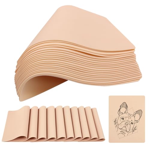 Blank Tattoo Practice Skin - Jconly 30Pcs Double Sides Fake Skin Tattoo Skin for Practicing, 8¡¿6 in Soft Practice Skin for Beginners and Experienced Tattoo Artists¡¦