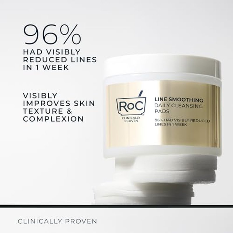 RoC Resurfacing Disks, Hypoallergenic Exfoliating Makeup Remover Pads for Wrinkles and Skin Tone, Hypo-Allegenic Skin Care, Oil-Free Daily Cleanser, 28 Count (Packaging May Vary)