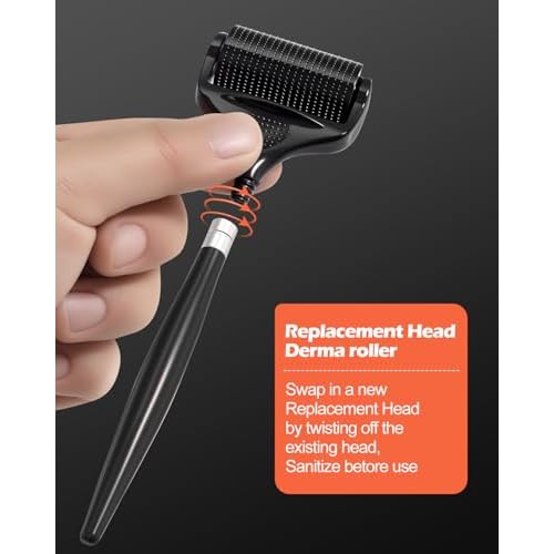 Titanium Derma Roller For Face Hair Beard£¬Beard Microneedle Roller For Men With Storage Case£¬Scalp Derma Roller For Women£¬Personal Use Microneedling Roller Microdermabrasion Beauty Instrument