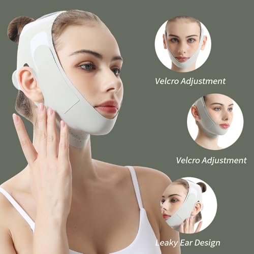 V Line Lifting Mask, V Shaped Face Mask, V Shaped Contouring Face Mask, Face Lifting Strap, Face Toning Belts, Jaw Exerciser, Washable and Reusable