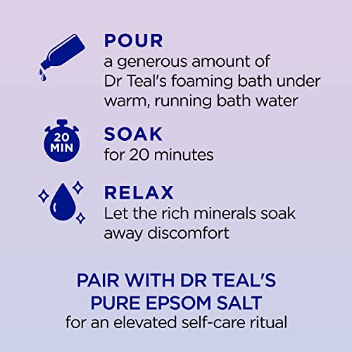 Dr Teal's Foaming Bath with Pure Epsom Salt, Melatonin Sleep Soak with Essential Oil Blend, 34 fl oz (Pack of 4)