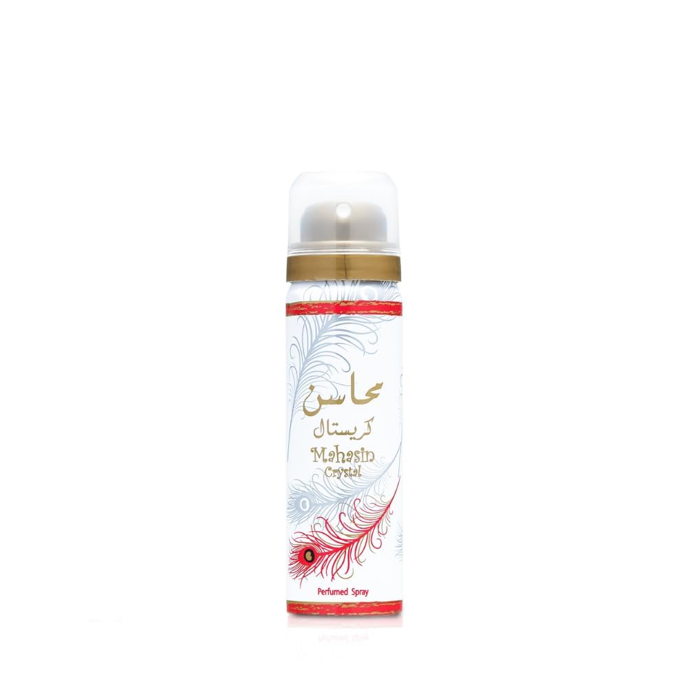 Lattafa Perfumes Mahasin Crystal 2-Piece Set for Women, (3.4 Ounce Eau De Parfum Spray + 1.7 Deodorant Spray)