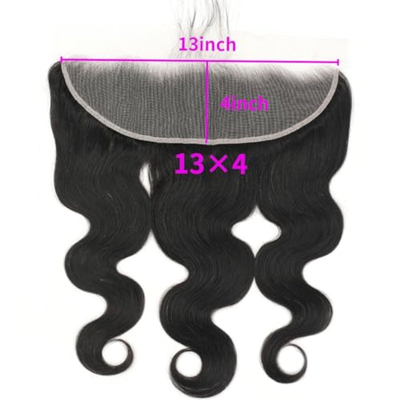 13x4 Lace Frontal Body Wave Human Hair HD Transparent Lace Frontal Closure With Baby Hair Skinlike 20inch 100% Virgin Brazilian 13x4 Body Wave Human Hair Frontal Closure Natural Black glueless