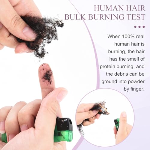 Afro Kinky Curly Bulk Human Hair 50g/pack 100% Real Human Hair for Mini Twist/Braiding/Loc Extensions Curly Hair Natural Afro Bulk for Dreadlocks (4#, 16 Inch-50g)