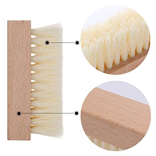 4-Packs Wooden Nail Brush Sturdy, Non-Slip Fingernail Hand Scrub Brush Nail Cleaning Brush for Nails and Toes