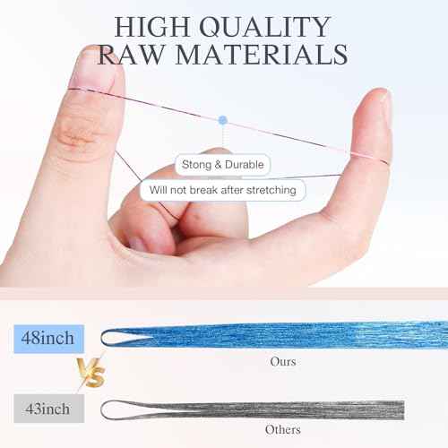 DOORES Hair Tinsel Kit with Tools, Tinsel Hair Extensions 16 Colors 48 Inch 3200 Strands, Colorful Hair Tinsel Stylable Fairy Hair Tinsel for Christmas Halloween Cosplay Party Sparkling Shiny